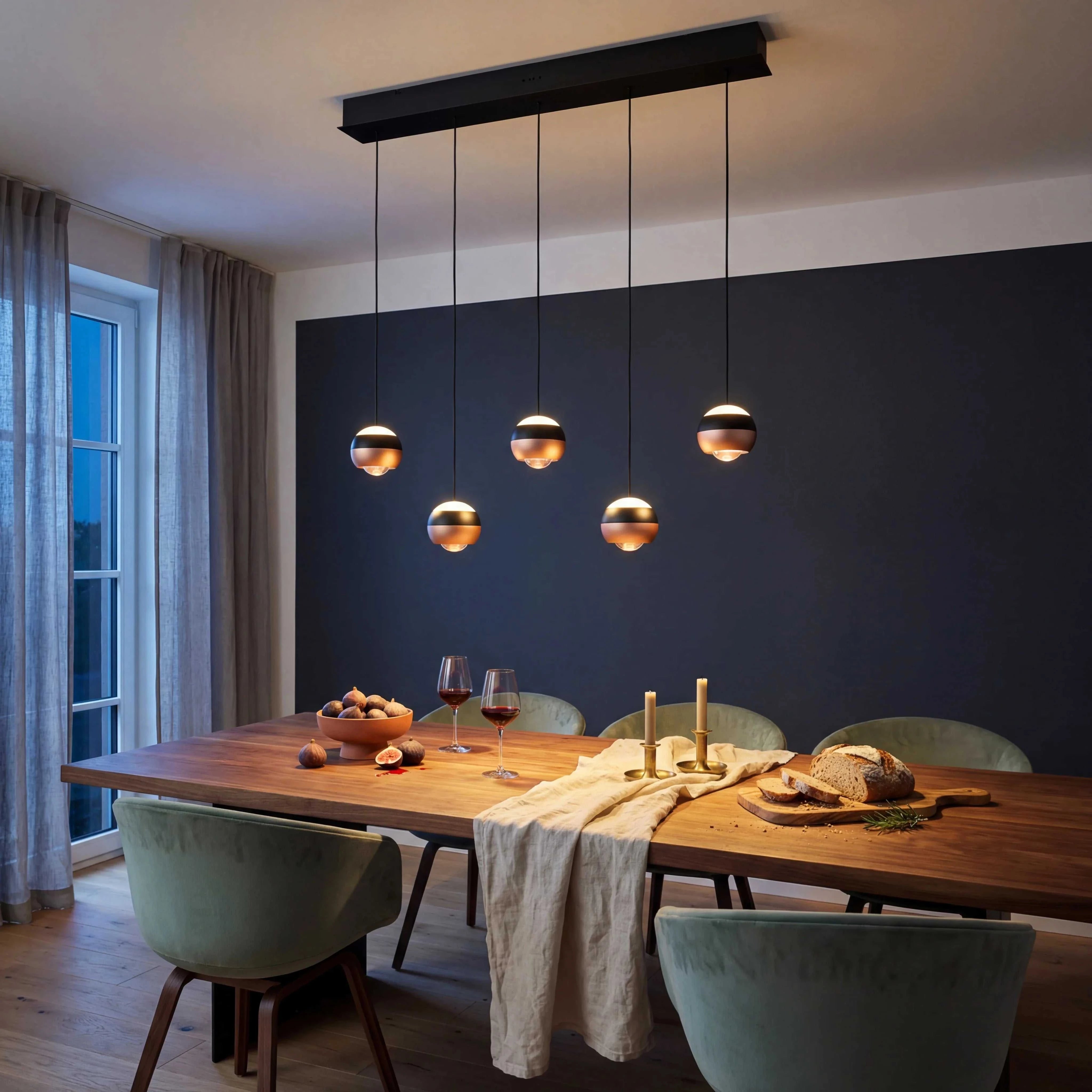 Trio Leuchten Orbit Pendelleuchte 100x150 cm LED 40W 2300-3000-4000K schwarz matt