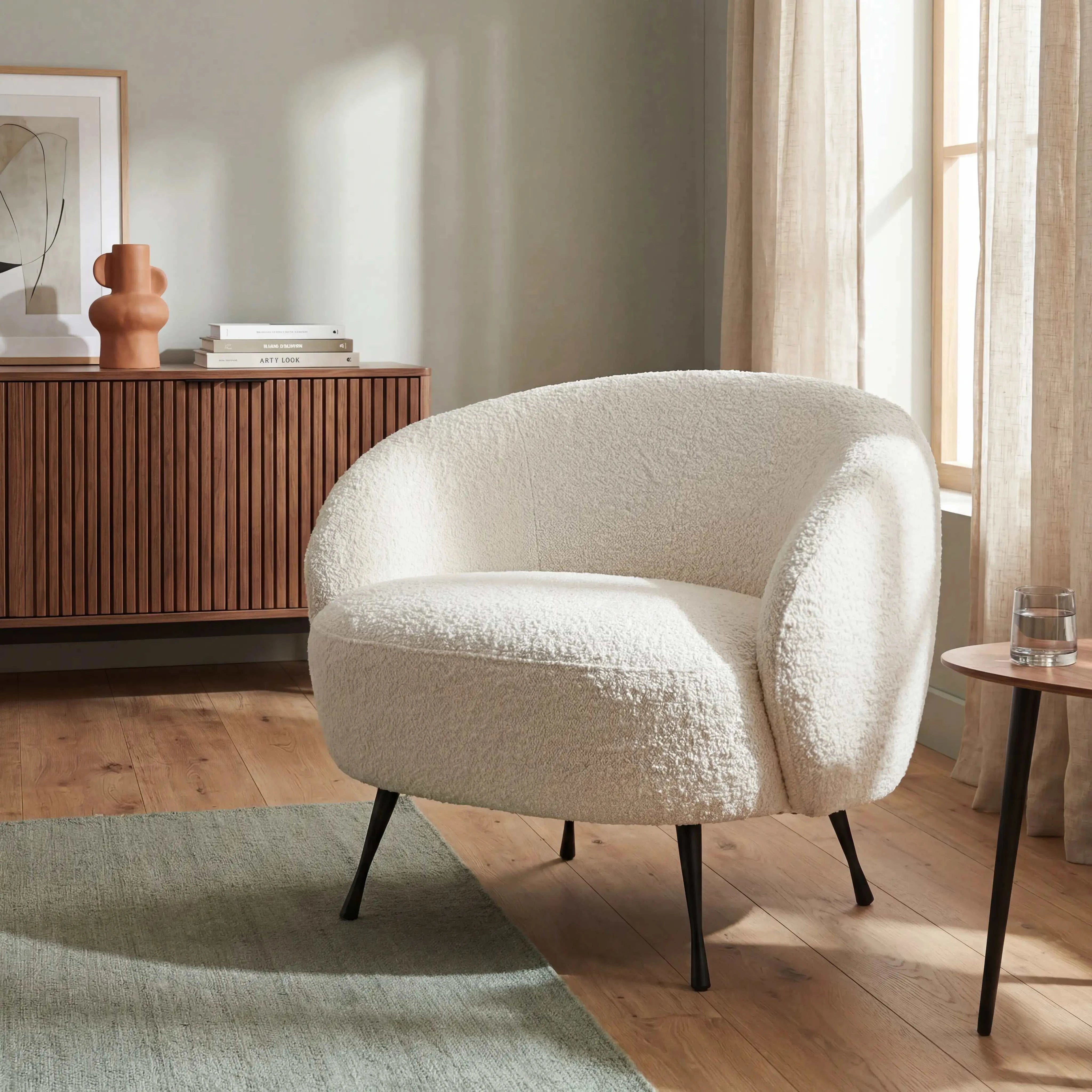 Gutmann New Idea Sessel Stoff beige Metallfüße schwarz 78x78x80 cm