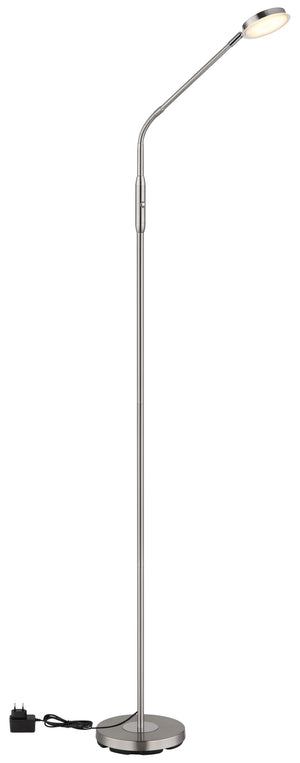 Stehleuchte Globo Silvio 173 cm nickel matt mit Kabel und rundem Standfuß Ø 23 cm – Möbel Graf Pirna/Dresden