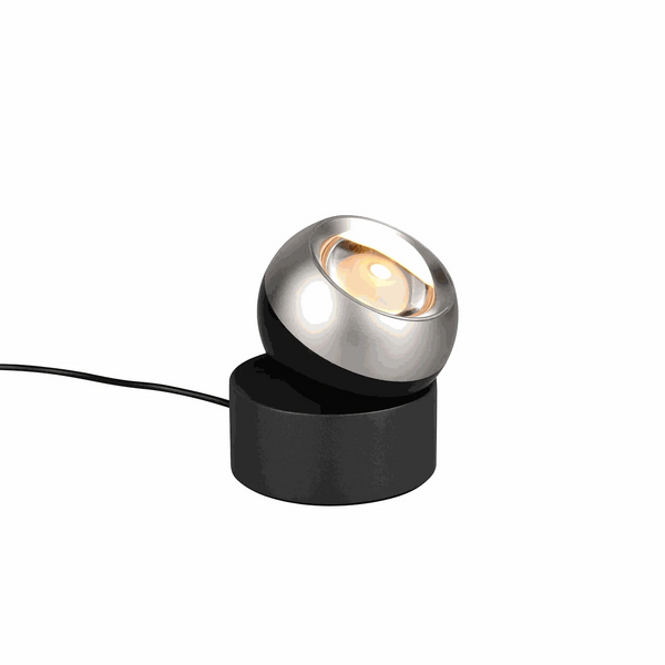 Kompakte Tischleuchte LED mit Sensordimmer und Touch-Steuerung in Nickel matt, 500 Lumen, 14 cm hoch