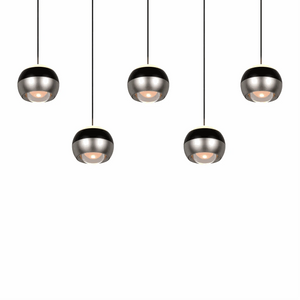 Pendelleuchte 100 cm LED in Nickel matt mit Switch Dimmer über Esstisch