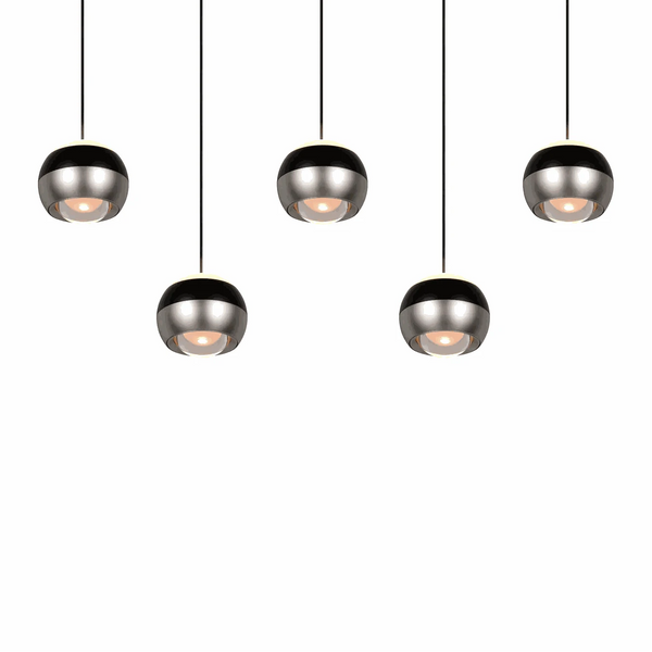 Pendelleuchte 100 cm LED in Nickel matt mit Switch Dimmer über Esstisch