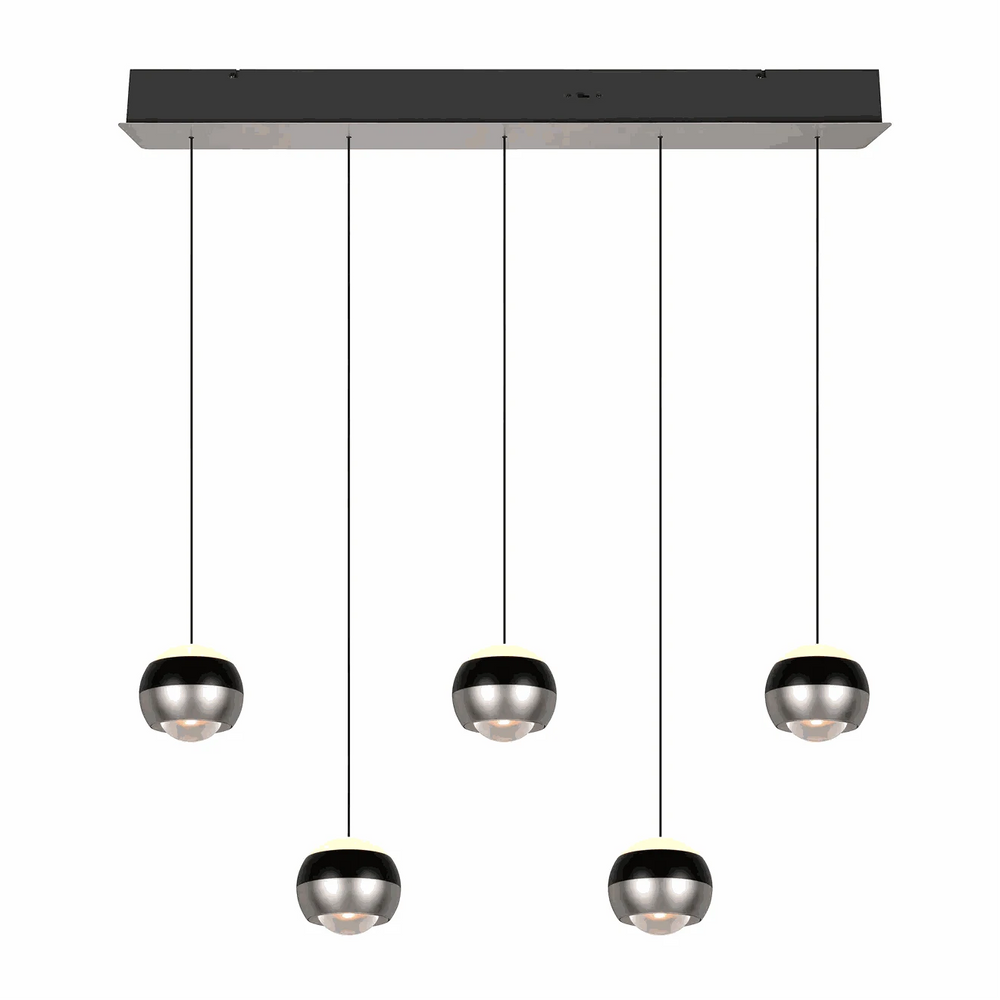 Pendelleuchte 100 cm LED in Nickel matt mit Switch Dimmer und warmem Metallton