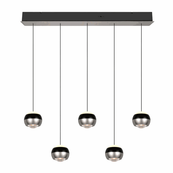Pendelleuchte 100 cm LED nickel matt mit Switch Dimmer über Esstisch