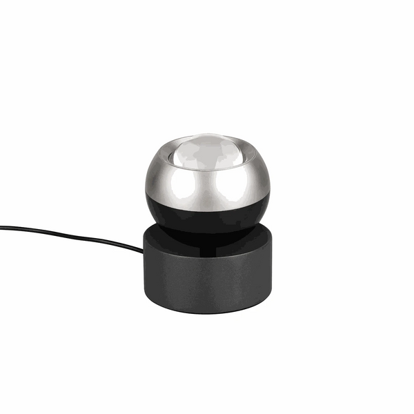 Tischleuchte LED mit Sensordimmer und Touch in nickel matt, kompakter Lichtring für Schreibtisch und Nachttisch, 500 Lumen bei 5 Watt, IP20