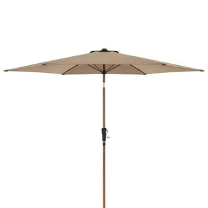 Sonnenschirm Life Lift Ø 305 cm in Greige mit Holzoptik und UV-Schutz LSF 50+