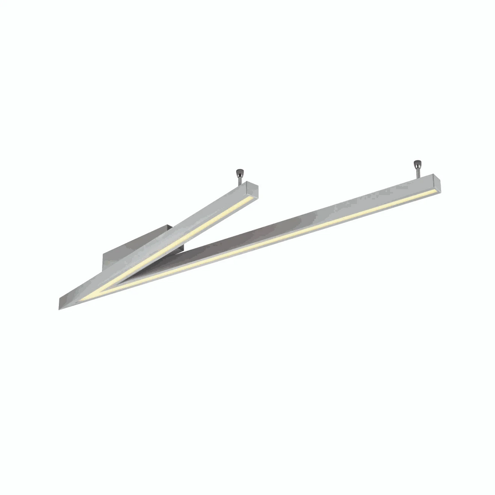 Deckenleuchte 127,5x35 cm LED in Nickel matt mit Dimmer und effizienter Beleuchtung