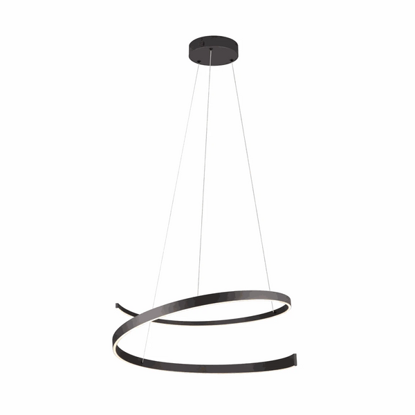 Schwarze matt Pendelleuchte LED dimmbar 5950 Lumen moderne Form