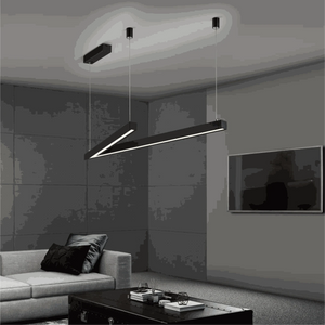 Pendelleuchte 127,5x35 cm schwarz matt dimmbar LED über Esstisch