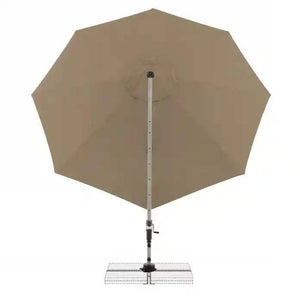 Pendelschirm Ø 370 cm in Greige mit 360° Drehbarkeit und wasserfestem Polyesterbezug