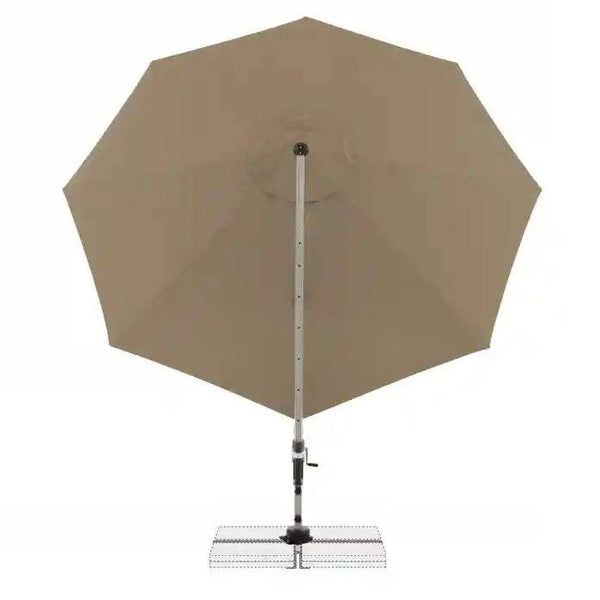 Pendelschirm Ø 370 cm in Greige mit 360° Drehbarkeit und wasserfestem Polyesterbezug