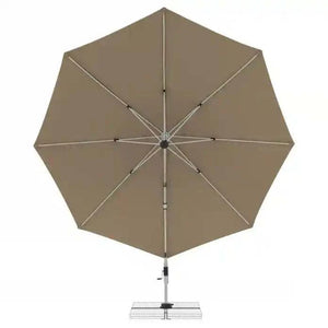 Pendelschirm Ø 370 cm in Greige mit 360° Drehbarkeit und UV-beständigem Polyesterbezug