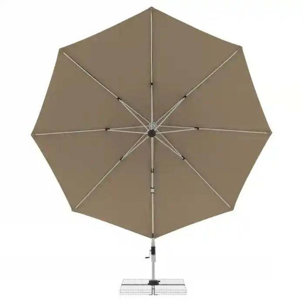 Pendelschirm Ø 370 cm in Greige mit 360° Drehbarkeit und UV-beständigem Polyesterbezug