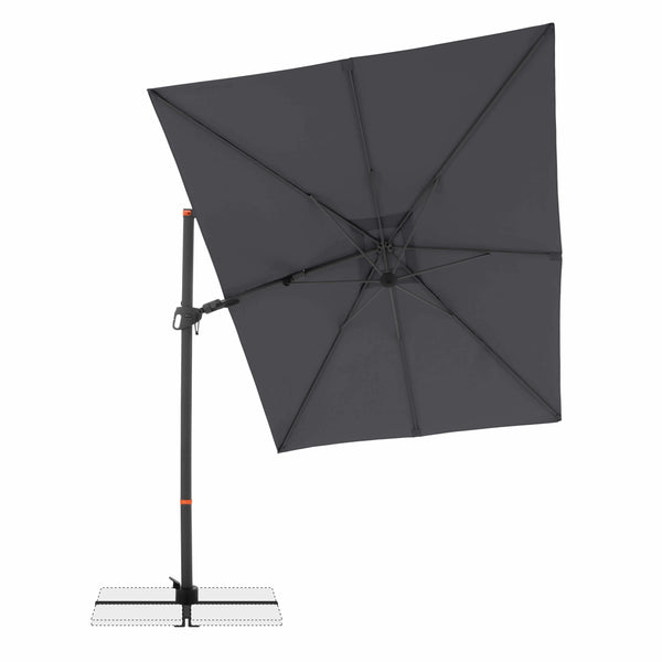 Pendelschirm myZone AX 320x240 cm in Anthrazit mit 360° Drehfunktion und UV-Schutz
