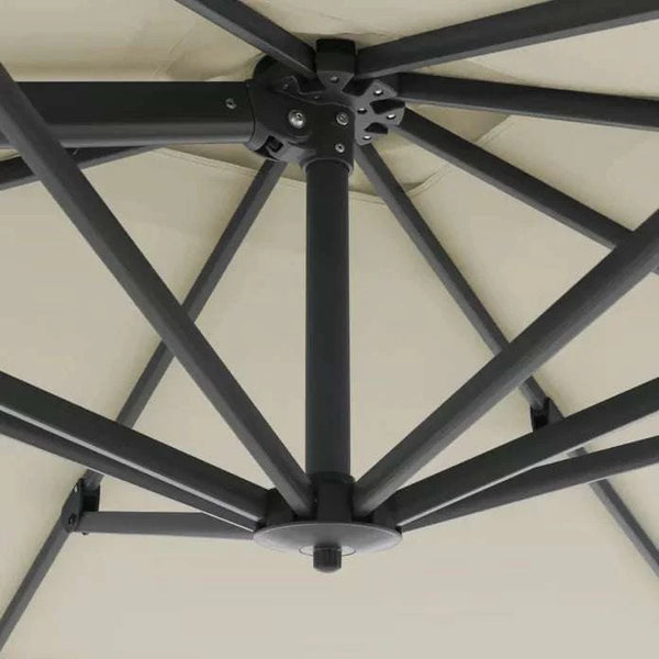 Ampelschirm Active Pendel Green Edition 240×135 cm auf kleinem Balkon mit drehbarem, höhenverstellbarem Sonnenschutz aus nachhaltigem rPET-Stoff