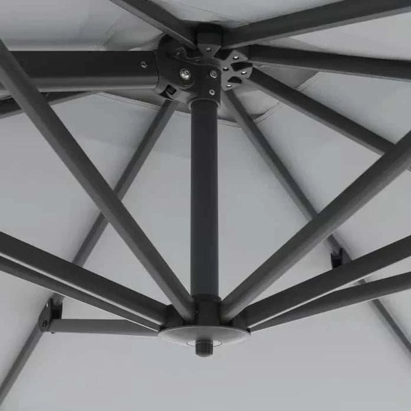 Ampelschirm Active Pendel grün, hellgrau, 240×135 cm, platzsparend für Balkon, 360° drehbar, UV-Schutz, wetterfest