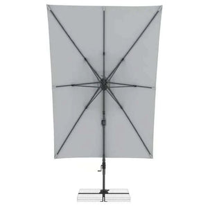 Ampelschirm Active Pendel hellgrau 240x135 cm für enge Balkone mit 360° drehbarem Ständer und UV-Schutz