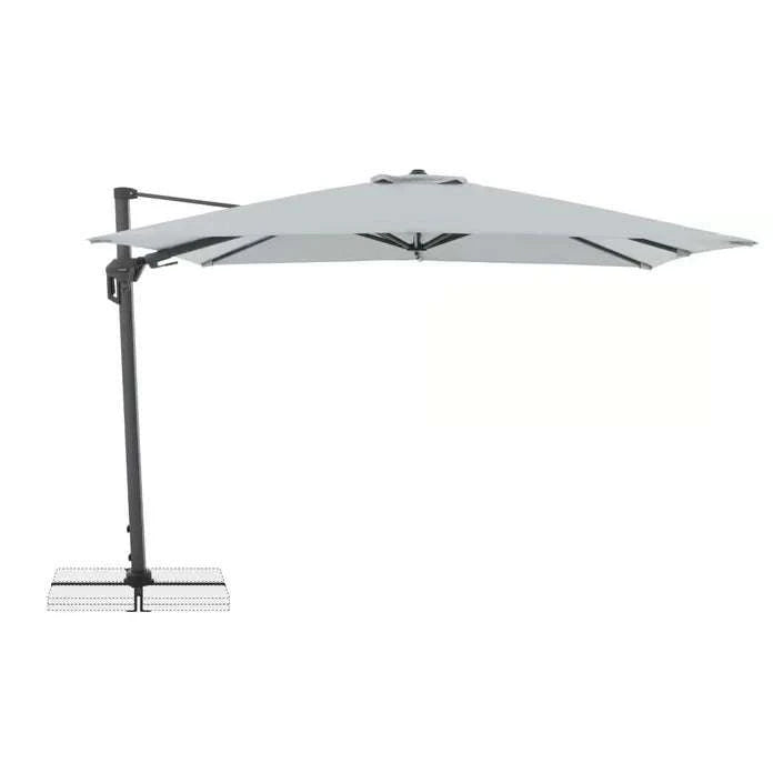 Ampelschirm Active Pendel Green Edition 240x135 cm hellgrau für enge Balkone, 360° drehbar, höhenverstellbar, nachhaltiger UV-Schutz