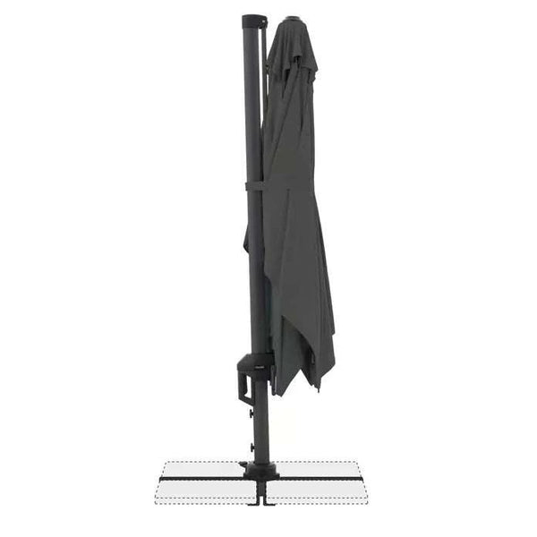 Ampelschirm Active Pendel Green Edition 240×135 cm Anthrazit für enge Balkone, 360° drehbar, höhenverstellbar, nachhaltiger UV-Schutz