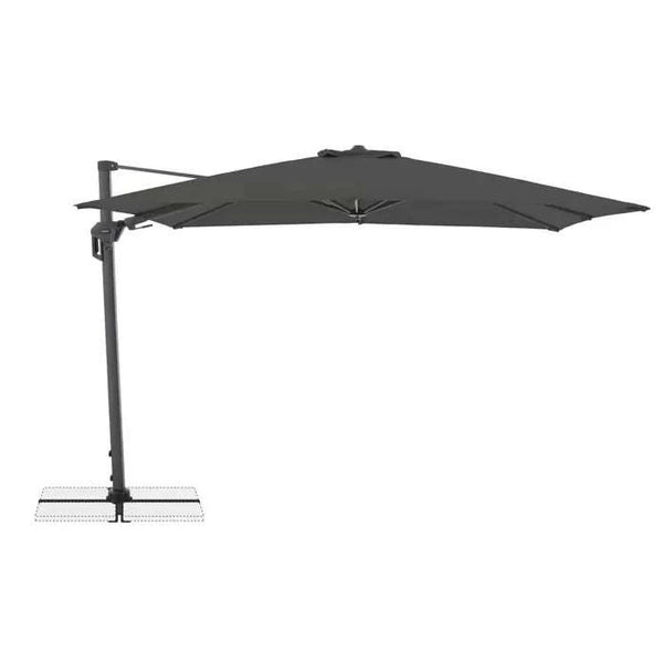 Ampelschirm Active Pendel Green Edition 240x135 cm in Anthrazit für enge Balkone, 360° drehbar, höhenverstellbar, nachhaltiger UV-Schutz