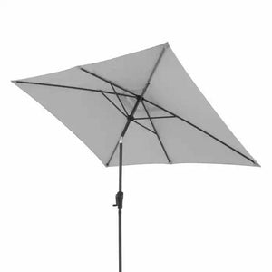 Rechteckiger Sonnenschirm Life Lift Hellgrau 250×200 cm mit Knickfunktion und UV-Schutz