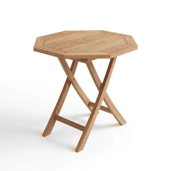 Kompakter Klapptisch Semarang aus langlebigem Teakholz für Balkon und Garten