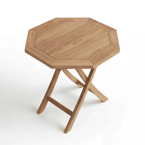 Kompakter Klapptisch Semarang aus langlebigem Teakholz für Terrasse und Balkon