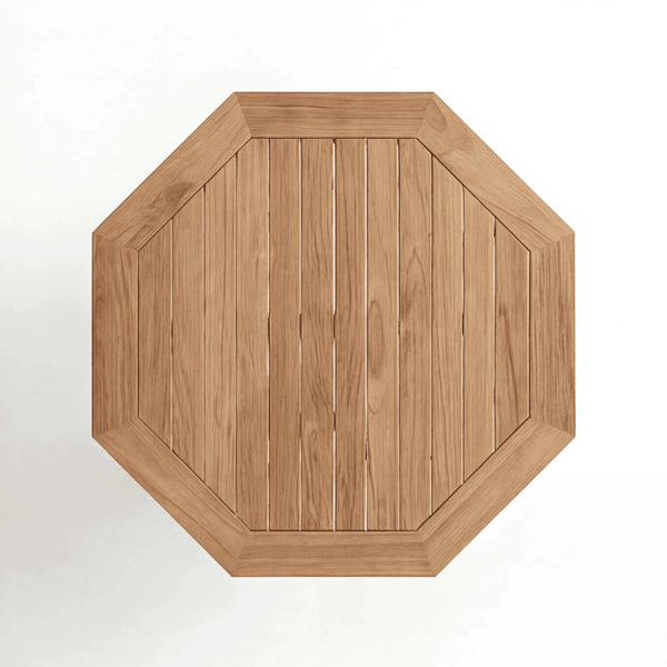 Kompakter Klapptisch Semarang aus robustem Teakholz für Balkon und Terrasse