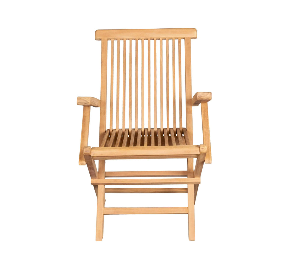 Klappstuhl Riva aus nachhaltigem Teakholz mit Armlehne für Garten und Terrasse
