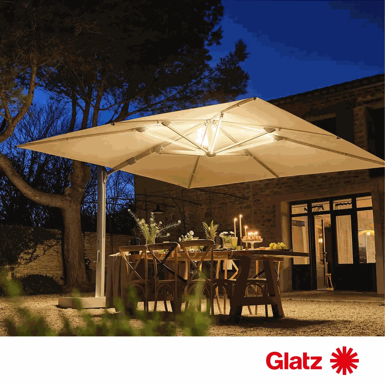 Glatz Sonnenschirm Ambiente Nova Ø 400 cm mit patentiertem Öffnungsprinzip und UV-Schutz