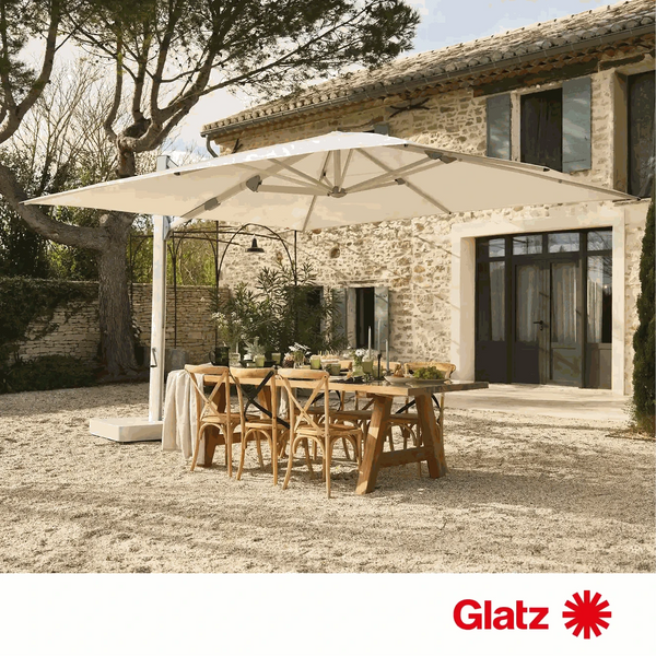 Moderner Glatz Sonnenschirm Ambiente Nova Ø 400 cm mit hohem UV-Schutz und stabilem Aluminiumgestell