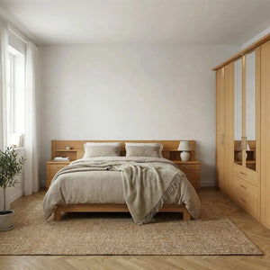 Schlafzimmer San Remo Komplett-Set mit Holzkopfteil und Nachtkonsolen