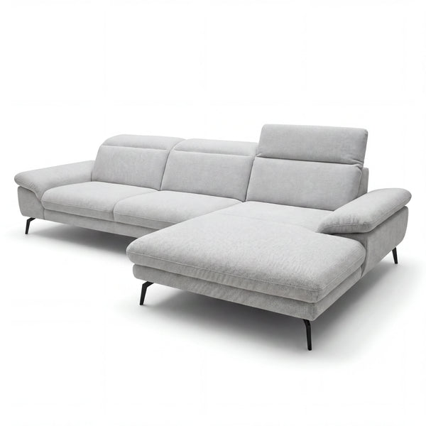 Ecksofa „Kama" mit XL-Canapé rechts & Kopfteilverstellung