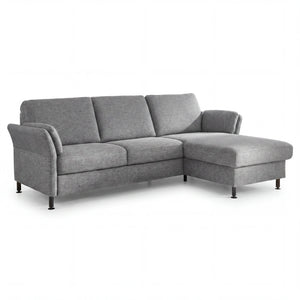 Ecksofa mit Canapé rechts, Metallfuß schwarz