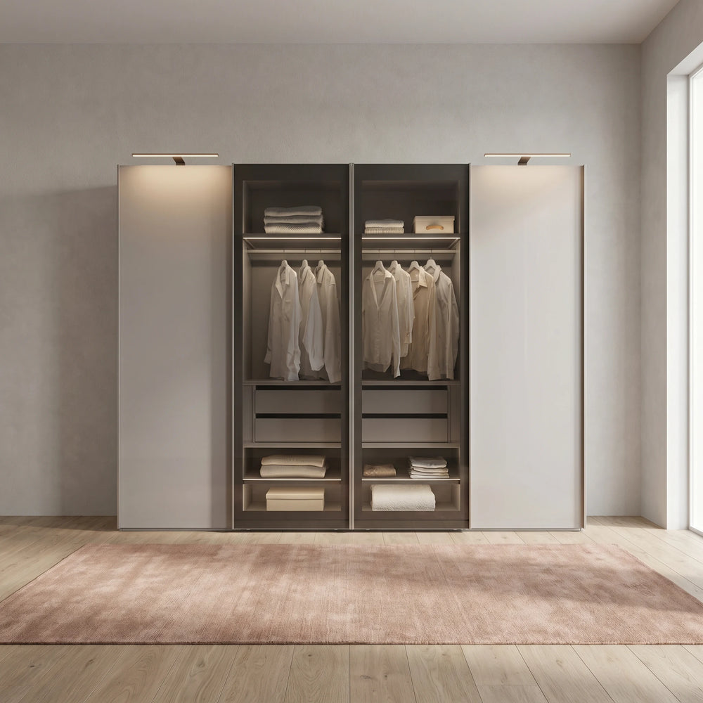 Schwebetürenschrank inkl. Zusatzausstattung, Dubai, 4-türig, 300x236x67 cm