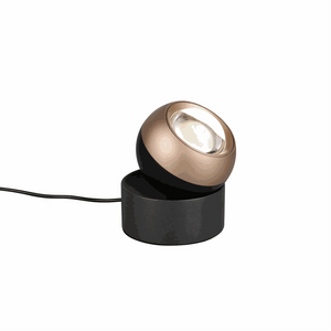 Schwarze Tischleuchte LED mit Sensordimmer und Touchfunktion auf Nachttisch