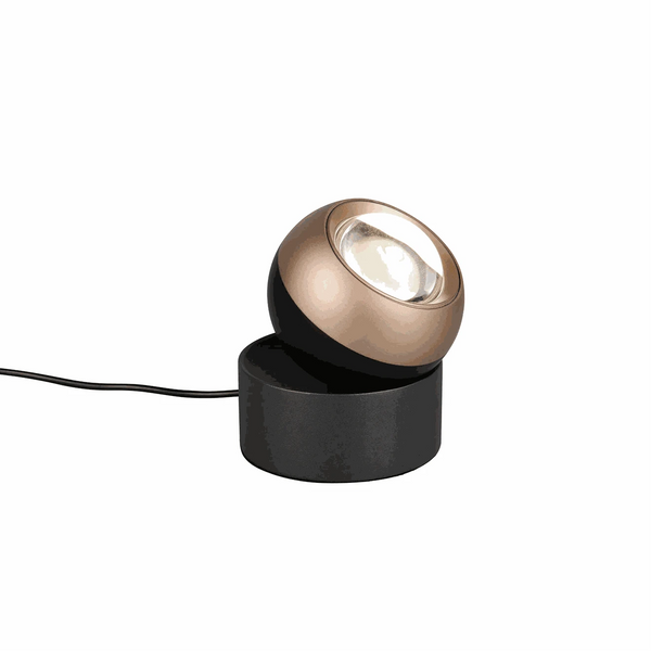 Schwarze Tischleuchte LED mit Sensordimmer und Touchfunktion auf Nachttisch