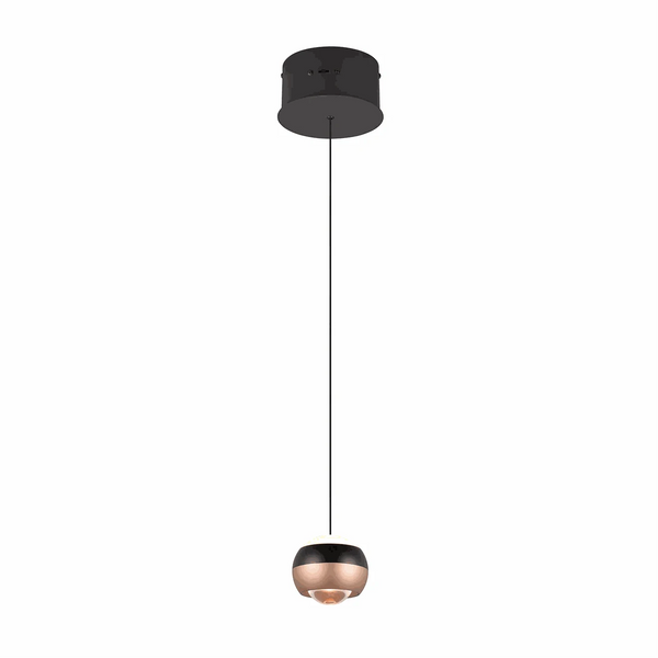 Pendelleuchte LED schwarz matt mit 8W und Switch Dimmer, 960 Lumen, ringförmiger Lichtakzent