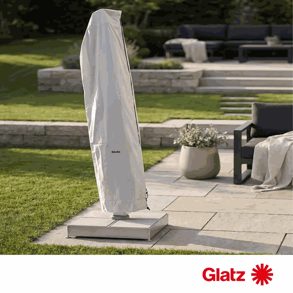 Glatz Schutzhülle Sombrano S+ mit Stab und Reißverschluss schützt Sonnenschirm zuverlässig vor Regen und UV-Strahlung