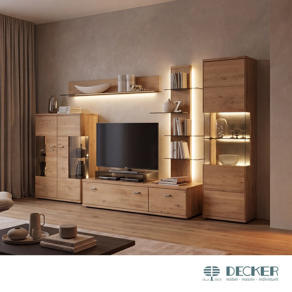 Wohnwand Rimini mit Highboard und Vitrine