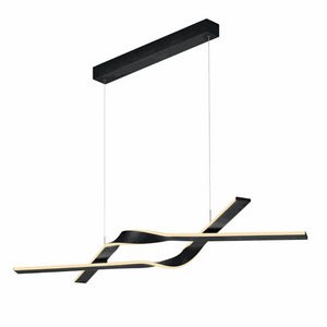 Pendelleuchte 127x41,5 cm schwarz matt mit LED und Switch Dimmer über Esstisch