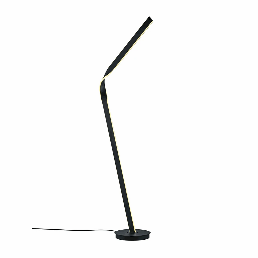 Schwarze Stehleuchte 181 cm LED mit 4700 Lumen und skulpturalem Design