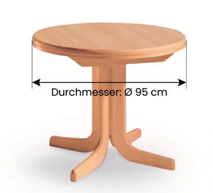 Ausziehtisch rund, Madrid, Ø 95 cm