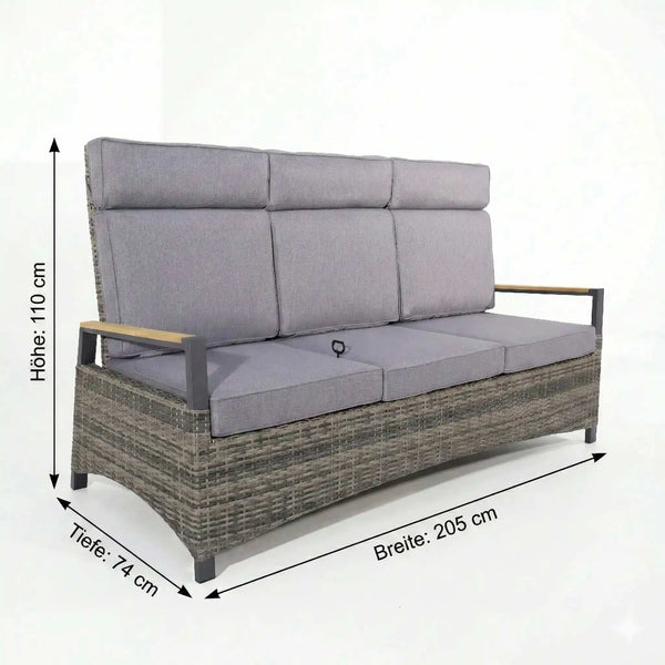 3-Sitzer Outdoor-Sofa "Keramo"
