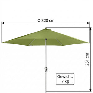 Doppler Active Auto Tilt Sonnenschirm Ø 320 cm in leuchtendem Fresh Green mit automatischer Neigung und UV-Schutz