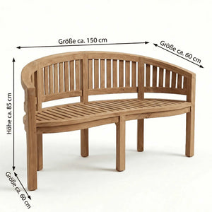 Gartenbank Dover aus Teakholz in Sterling, elegante und langlebige Sitzbank für Garten und Terrasse