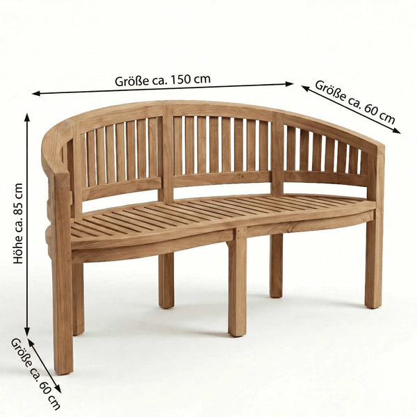 Gartenbank Dover aus Teakholz in Sterling, elegante und langlebige Sitzbank für Garten und Terrasse