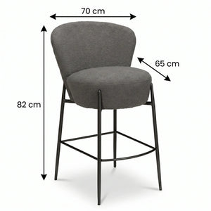 Thekenstuhl, Orbit, stone Pres Bouclé (anthrazit)