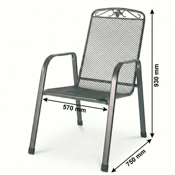 Stapelsesseln "Savoy" aus Streckmetall