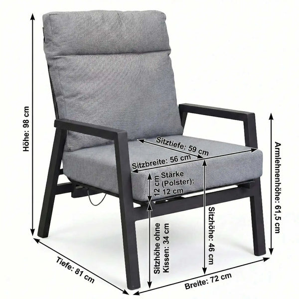 Loungesessel "Sondrino" inkl. Sitz- & Rückenkissen